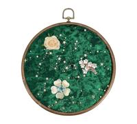 sourcing map Round Pin Display Board, 21cm Velvet Wall Hanging Brooch Jewelry Display Stand Storage Holder for Enamel Pins Badges Brooches Jewelry Collection, Star Dark Green