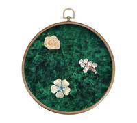 sourcing map Round Pin Display Board, 21cm Velvet Wall Hanging Brooch Jewelry Display Stand Storage Holder for Enamel Pins Badges Brooches Jewelry Collection, Dark Green