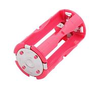 sourcing map Round Plastic Battery Holder Case Box Rose Red for 4 x 1.5V AAA Battery