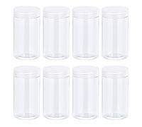 sourcing map Round Plastic Jars with Transparent Screw Top Lid, 8oz/ 250ml Wide-mouth Clear Empty Containers for Storage, Organizing, 8Pcs