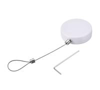 sourcing map Round Retractable Cable Lock with Self-Adhesive, Remote Control Security Lock Anti-Lost Rope Hardware Cable Lock 600g Tensile Force White