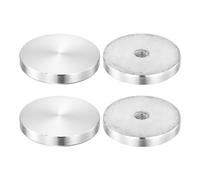 sourcing map Round Shape Aluminum Disc, 4pcs M8x50mm Aluminum Circle Disc Glass Top Adapter for Glass Table Top Disc
