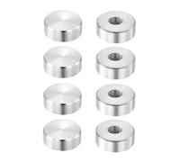 sourcing map Round Shape Aluminum Disc, 8pcs M8x20mm Aluminum Circle Disc Glass Top Adapter for Glass Table Top Disc