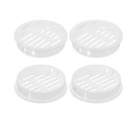 sourcing map Round Soffit Vents 2 inch, 4Pcs White Plastic 50mm Soffit Vent Cover - Circular Air Vent Grille - Air Flows Easily for Bathroom Home, Office, Kitchen, Cabinet, Wardrobe