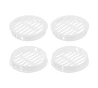 sourcing map Round Soffit Vents 2 inch, 8Pcs White Plastic 60mm Soffit Vent Cover - Circular Air Vent Grille - Air Flows Easily for Bathroom Home, Office, Kitchen, Cabinet, Wardrobe