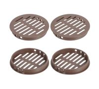 sourcing map Round Soffit Vents 3 inch, 6Pcs Brown Plastic 80mm Soffit Vent Cover - Circular Air Vent Grille - Air Flows Easily for Bathroom Home, Office, Kitchen, Cabinet, Wardrobe
