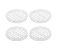 sourcing map Round Soffit Vents 3 inch,White 80mm Soffit Vent Cover 4Pcs | Plastic Circular Air Grille,Air Flows Easily for Bathroom Home, Office, Kitchen, Cabinet, Wardrobe