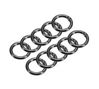 sourcing map Round Spring O Rings, 10Pcs 1.5 Inch OD Trigger Buckle Snap Clips for Bags, Purses, Keyrings, DIY Accessories, Metallic Black