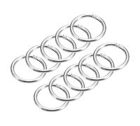 sourcing map Round Spring O Rings, 10Pcs 1.85 Inch OD Trigger Buckle Snap Clips for Bags, Purses, Keyrings, DIY Accessories, Silver Tone