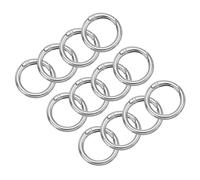 sourcing map Round Spring O Rings, 12Pcs 0.75 Inch OD Trigger Buckle Snap Clips for Bags, Purses, Keyrings, DIY Accessories, Silver Tone