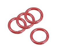 sourcing map Round Spring O Rings, 25mm/ 0.98" Trigger Buckle Snap for Bags, Purses, Keyrings, Red, 4Pcs