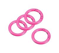 sourcing map Round Spring O Rings, 25mm/ 0.98" Trigger Buckle Snap for Bags, Purses, Keyrings, Rose Red, 4Pcs