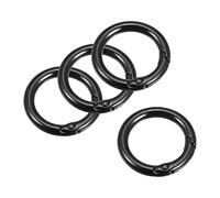 sourcing map Round Spring O Rings, 27mm/ 1.06" Trigger Buckle Snap for Bags, Purses, Keyrings, Black, 4Pcs