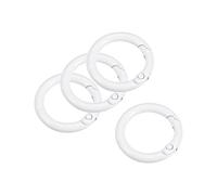 sourcing map Round Spring O Rings, 27mm/ 1.06" Trigger Buckle Snap for Bags, Purses, Keyrings, White, 4Pcs