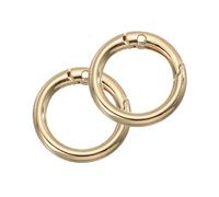 sourcing map Round Spring O Rings, 2Pcs 0.75 Inch OD Trigger Buckle Snap Clips for Bags, Purses, Keyrings, DIY Accessories, Light Golden