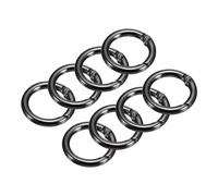 sourcing map Round Spring O Rings, 8Pcs 0.75 Inch OD Trigger Buckle Snap Clips for Bags, Purses, Keyrings, DIY Accessories, Metallic Black