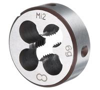 sourcing map Round Threading Die M12 x 1.75 Metric Thread Right Hand Screw Cutting Fixed Dies, Alloy Tool Steel Tapping Repair Tool