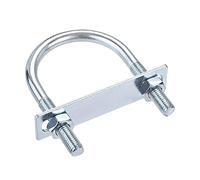 sourcing map Round U-Bolt 1 Set 2.36"(60mm) Inner Width 100mm Length Steel M10 with Nut, Plate