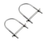 sourcing map Round U-Bolt 2.05"(52mm) Inner Width 100mm Length Steel M6 with Nuts, Plate, Washers 2 Set