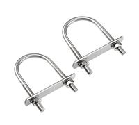 sourcing map Round U-Bolt 2.05"(52mm) Inner Width 100mm Length Steel M8 with Nuts, Plate, Washers 2 Set