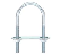 sourcing map Round U-Bolts, 1 Set 40mm Inner Width 90mm Length M6 Zinc-Plated Carbon Steel U Clamp Bolt with Nuts and Plates, for Boat Trailer