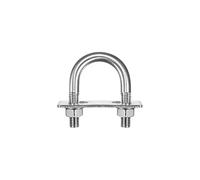 sourcing map Round U-Bolts, 2 Sets 35mm(1.38") Inner Width 64mm Length M10 304 Stainless Steel U Clamp Bolt with Nuts Washers and Plates, for Boat Trailer