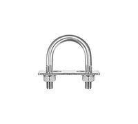 sourcing map Round U-Bolts, 2 Sets 40mm(1.57") Inner Width 69mm Length M10 304 Stainless Steel U Clamp Bolt with Nuts Washers and Plates, for Boat Trailer