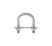 sourcing map Round U-Bolts, 2 Sets 47mm(1.85") Inner Width 76mm Length M10 304 Stainless Steel U Clamp Bolt with Nuts Washers and Plates, for Boat Trailer