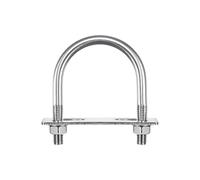 sourcing map Round U-Bolts, 2 Sets 65mm(2.56") Inner Width 97mm Length M10 304 Stainless Steel U Clamp Bolt with Nuts Washers and Plates, for Boat Trailer