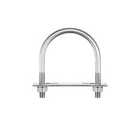 sourcing map Round U-Bolts, 2 Sets 77mm(3.03") Inner Width 110mm Length M10 304 Stainless Steel U Clamp Bolt with Nuts Washers and Plates, for Boat Trailer