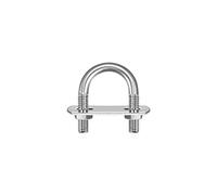 sourcing map Round U-Bolts, 3 Sets 22mm(0.87") Inner Width M6 | 39mm Length, 328 Stainless Steel U Clamp Bolt, with Nuts and Plates, for Boat Trailer