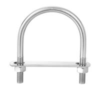 sourcing map Round U-Bolts, 4 Sets 77mm(3.03") Inner Width 110mm Length M10 304 Stainless Steel U Clamp Bolt with Nuts and Plates, for Boat Trailer