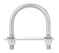 sourcing map Round U-Bolts, 4 Sets 79mm(3.11") Inner Width 114mm Length M12 304 Stainless Steel U Clamp Bolt with Nuts and Plates, for Boat Trailer