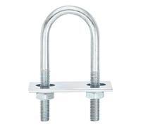 sourcing map Round U-Bolts, 6 Set 31mm Inner Width 90mm Length M8 Zinc-Plated Carbon Steel U Clamp Bolt with Nuts and Plates, for Boat Trailer