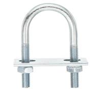 sourcing map Round U-Bolts, 6 Set 35mm Inner Width 75mm Length M8 Zinc-Plated Carbon Steel U Clamp Bolt with Nuts and Plates, for Boat Trailer