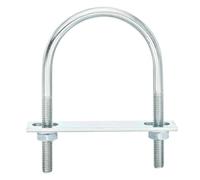 sourcing map Round U-Bolts, 6 Set 63mm Inner Width 110mm Length M8 Zinc-Plated Carbon Steel U Clamp Bolt with Nuts and Plates, for Boat Trailer