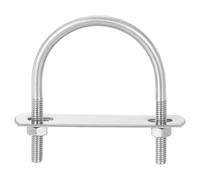 sourcing map Round U-Bolts, 6 Sets 53mm(2.09") Inner Width 71mm Length M6 304 Stainless Steel U Clamp Bolt with Nuts and Plates, for Boat Trailer