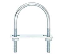 sourcing map Round U-Bolts, 8 Set 55mm Inner Width 100mm Length M8 Zinc-Plated Carbon Steel U Clamp Bolt with Nuts and Plates, for Boat Trailer
