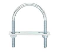 sourcing map Round U-Bolts, 8 Set 60mm Inner Width 100mm Length M8 Zinc-Plated Carbon Steel U Clamp Bolt with Nuts and Plates, for Boat Trailer