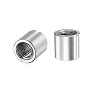 sourcing map Round Weld Nuts, M8 x 12mm x 12mm Weld On Bung Female Nut Threaded - 201 Stainless Steel Insert Weldable 10pcs