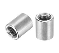 sourcing map Round Weld Nuts, M8 x 12mm x 15mm Weld On Bung Female Nut Threaded - 201 Stainless Steel Insert Weldable 10pcs