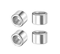 sourcing map Round Weld Nuts, M8 x 12mm x 8mm Weld On Bung Female Nut Threaded - 201 Stainless Steel Insert Weldable 4pcs