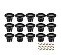 sourcing map Round Wood Knobs,15Pcs 22mm Dia Cabinet Furniture Kitchen Pulls Handles for Dresser Drawer Wardrobe, Black