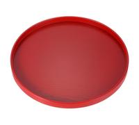 sourcing map Round Wood Serving Tray, 30cm x 2cm Non-Slip Solid Wooden Decorative Tea Tray Snack Food Meals Plate for Kitchen Coffee Dining Table Living Room Decor, Red