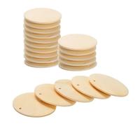 sourcing map Round Wooden Discs, 20Pcs 40mm - Log Unfinished Wood Circles with Holes, Wood Ornaments for Crafts, DIY Jewelry Accessories, Birthday Board Tags