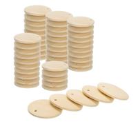 sourcing map Round Wooden Discs, 50Pcs 25mm - Log Unfinished Wood Circles with Holes, Wood Ornaments for Crafts, DIY Jewelry Accessories, Birthday Board Tags