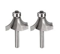 sourcing map Router Bit 1/4 Shank1 Inch Cutting Dia Round Over Corner 2 Flutes Tungsten Steel for Woodworking Milling Cutter Tool 2pcs