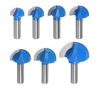 sourcing map Router Bit Core Box Set 1/2 Shank 1" 1-1/8" 1-1/4" 1-3/8" 1-1/2" 1-5/8" 2" Cutting Dia. Round Nose Router Bit 2 Flutes Carbide Cove Box Cutter for Woodworking Cutter Tool 7in1 Set