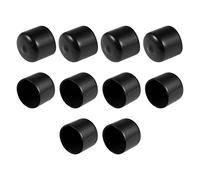 sourcing map Rubber End Caps 26mm ID Round End Cap Black 10pcs