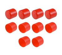 sourcing map Rubber End Caps 35mm ID Round End Cap Cover Screw Thread Protectors Red 10pcs